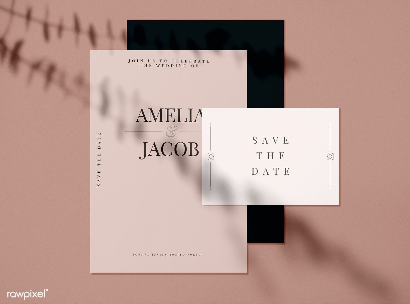 Save The Date Wedding Invitation Card Mockups | Free Image In Save The Date Powerpoint Template