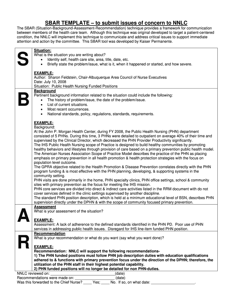 Sbar Template – Fill Online, Printable, Fillable, Blank Regarding Sbar Template Word