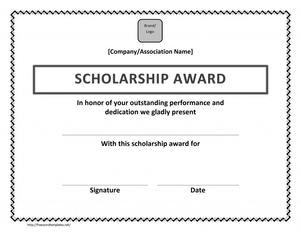 Scholarship Award Certificate Template | Certificate Intended For Scholarship Certificate Template Word