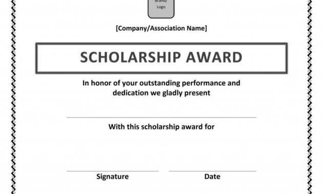 Scholarship Award Certificate Template | Certificate with Scholarship Certificate Template