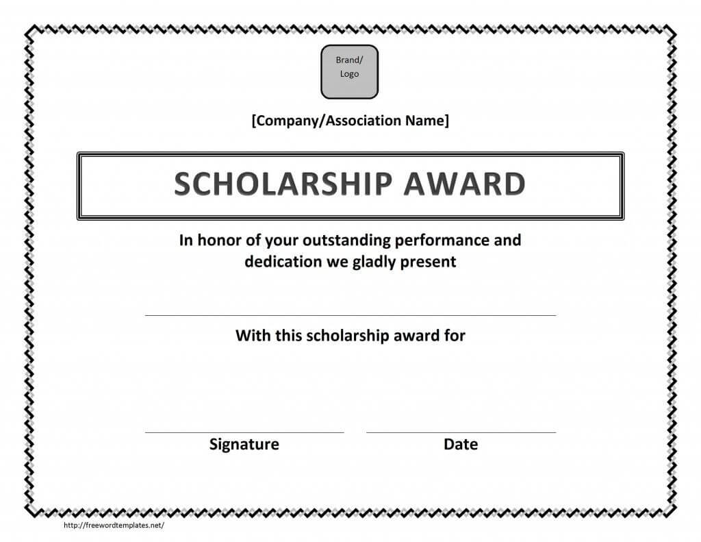 Scholarship Award Certificate Template | Certificate With Scholarship Certificate Template