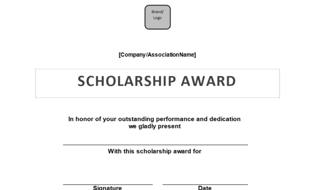 Scholarship Award Certificate | Templates At intended for Certificate Of Appearance Template