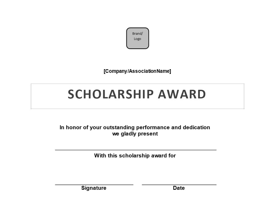 Scholarship Award Certificate | Templates At With Scholarship Certificate Template