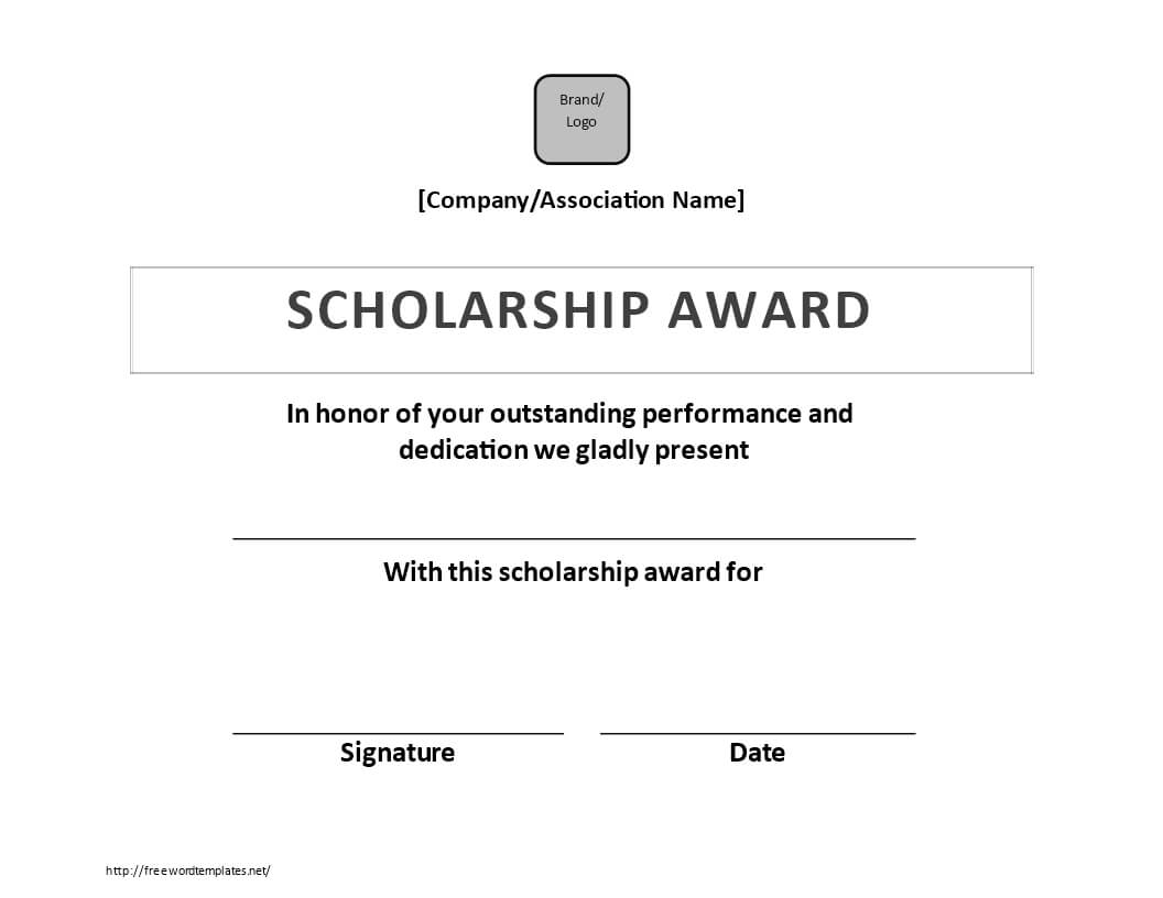 Scholarship Certificate Award | Templates At Pertaining To Scholarship Certificate Template