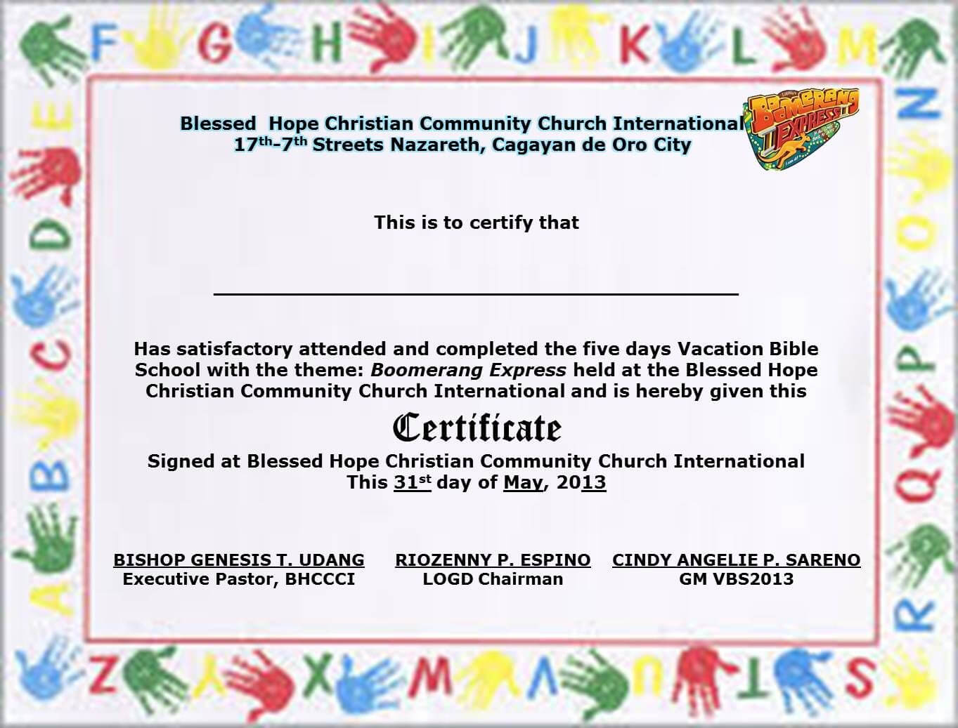 School Certificate Samples Sign In Sheets For Employees For Intended For Vbs Certificate Template