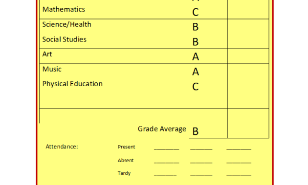 School Report Template throughout School Report Template Free