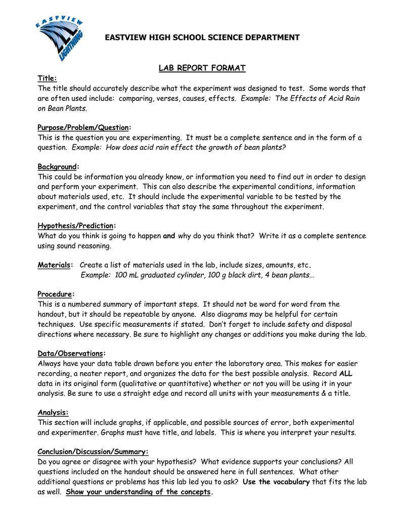 Science Lab Report Example – Mara.yasamayolver Inside Lab Intended For Science Experiment Report Template