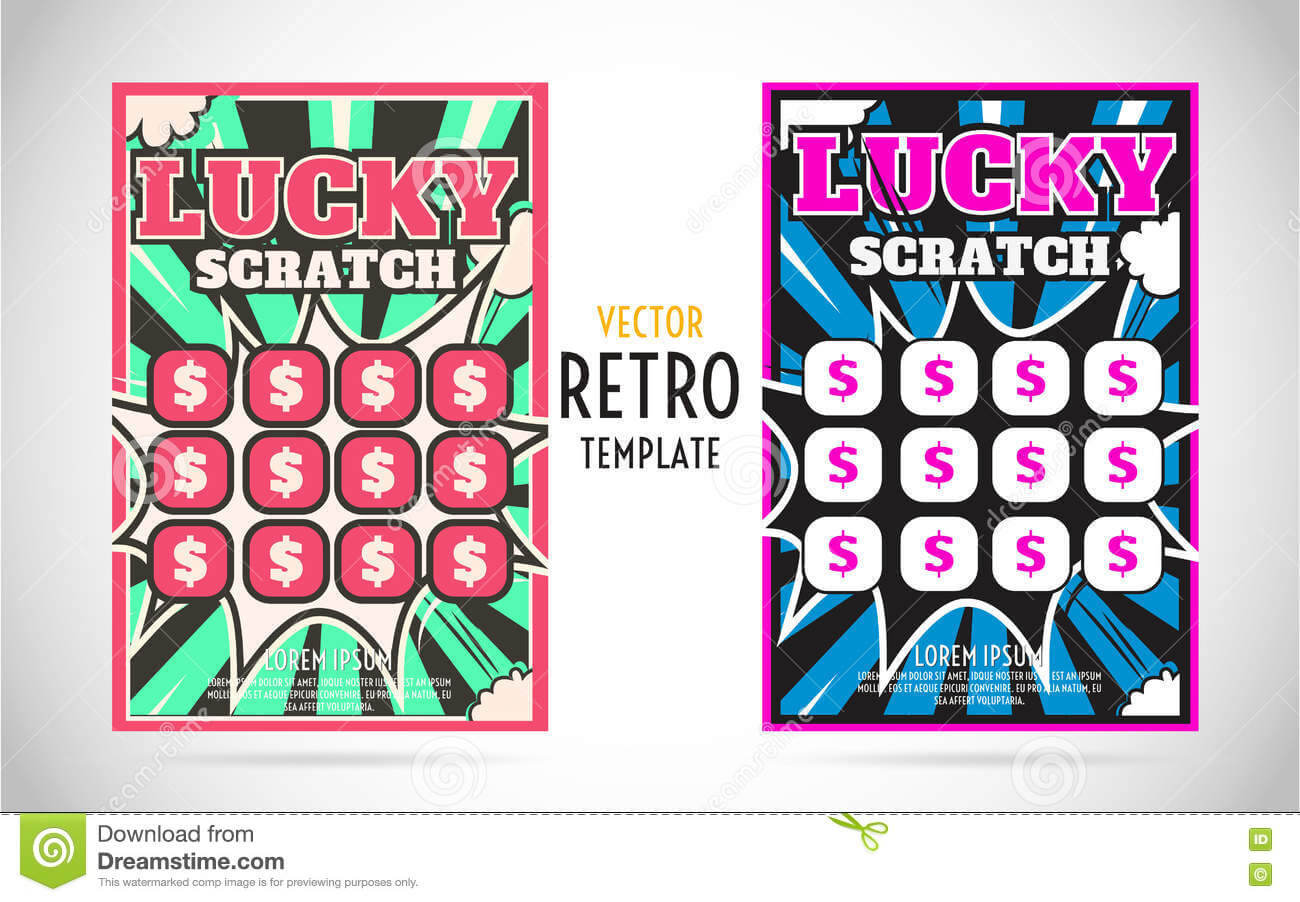 Scratch Off Lottery Ticket Vector Design Template Stock Throughout Scratch Off Card Templates