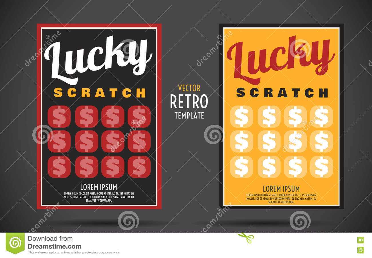 Scratch Off Lottery Ticket Vector Design Template Stock With Regard To Scratch Off Card Templates