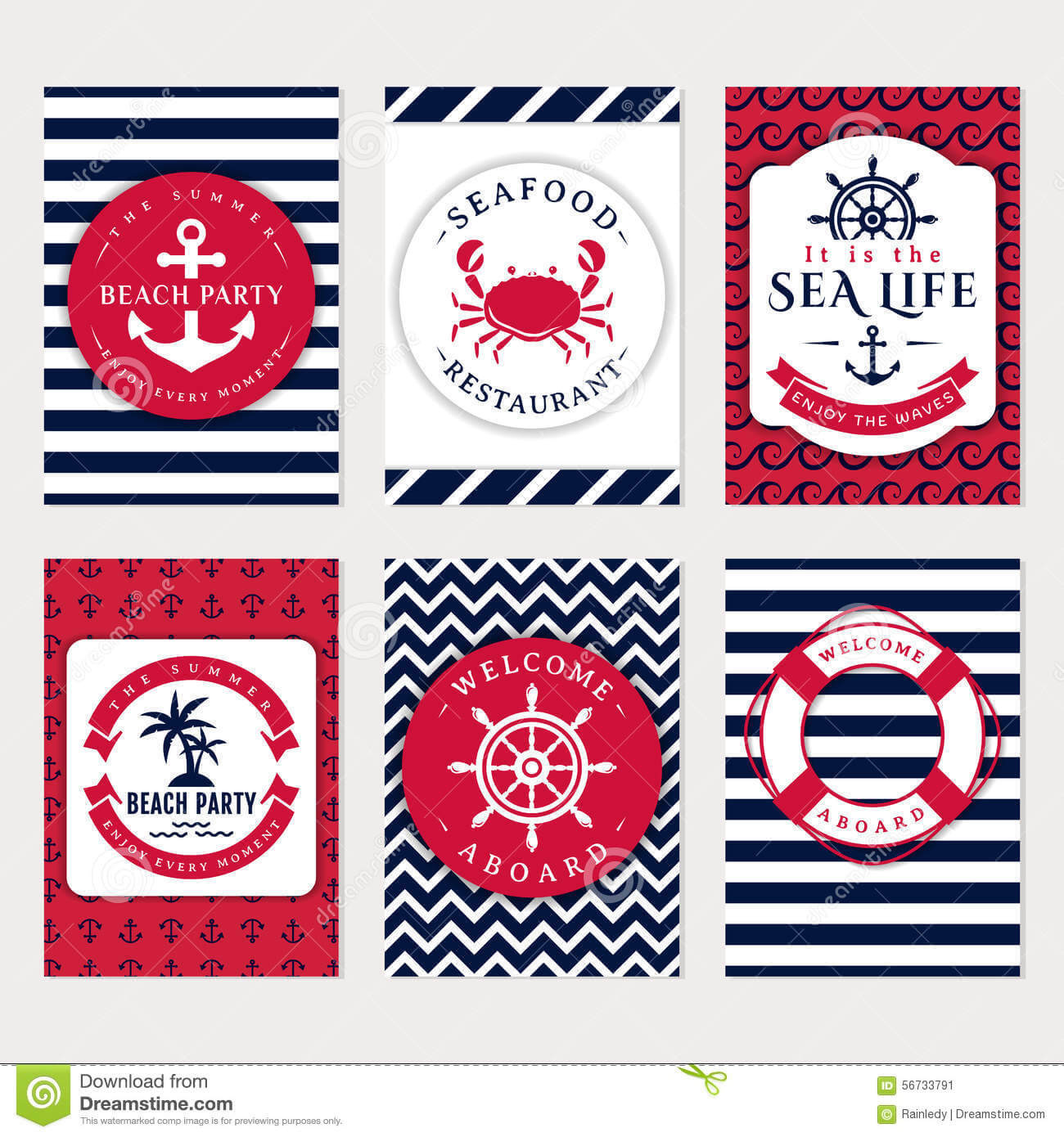 Sea Banners. Vector Card Templates. Stock Vector For Nautical Banner Template