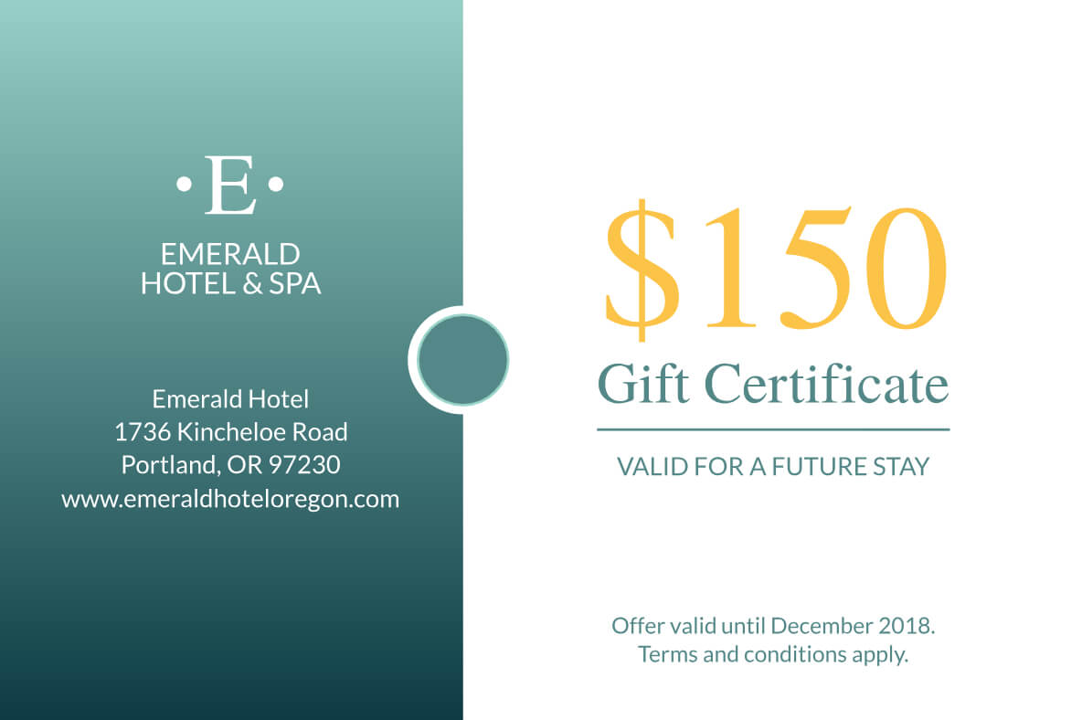 Seaside Hotel Gift Certificate Template | Gift Certificate Throughout Company Gift Certificate Template