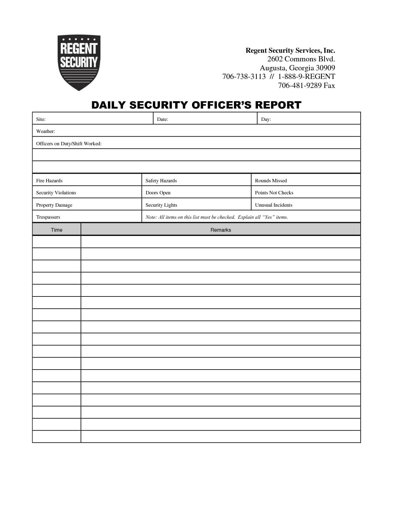 Security Daily Activity Report Template – Free Download Pertaining To Daily Activity Report Template