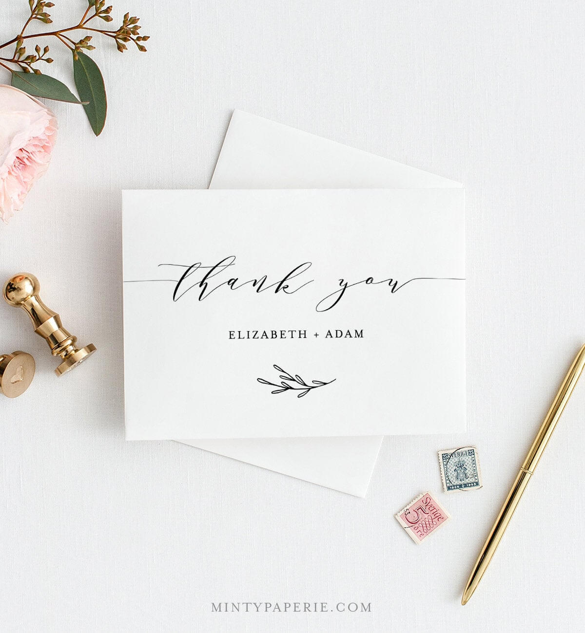 Self Editing Thank You Template, Folded Thank You Note Within Thank You Note Cards Template