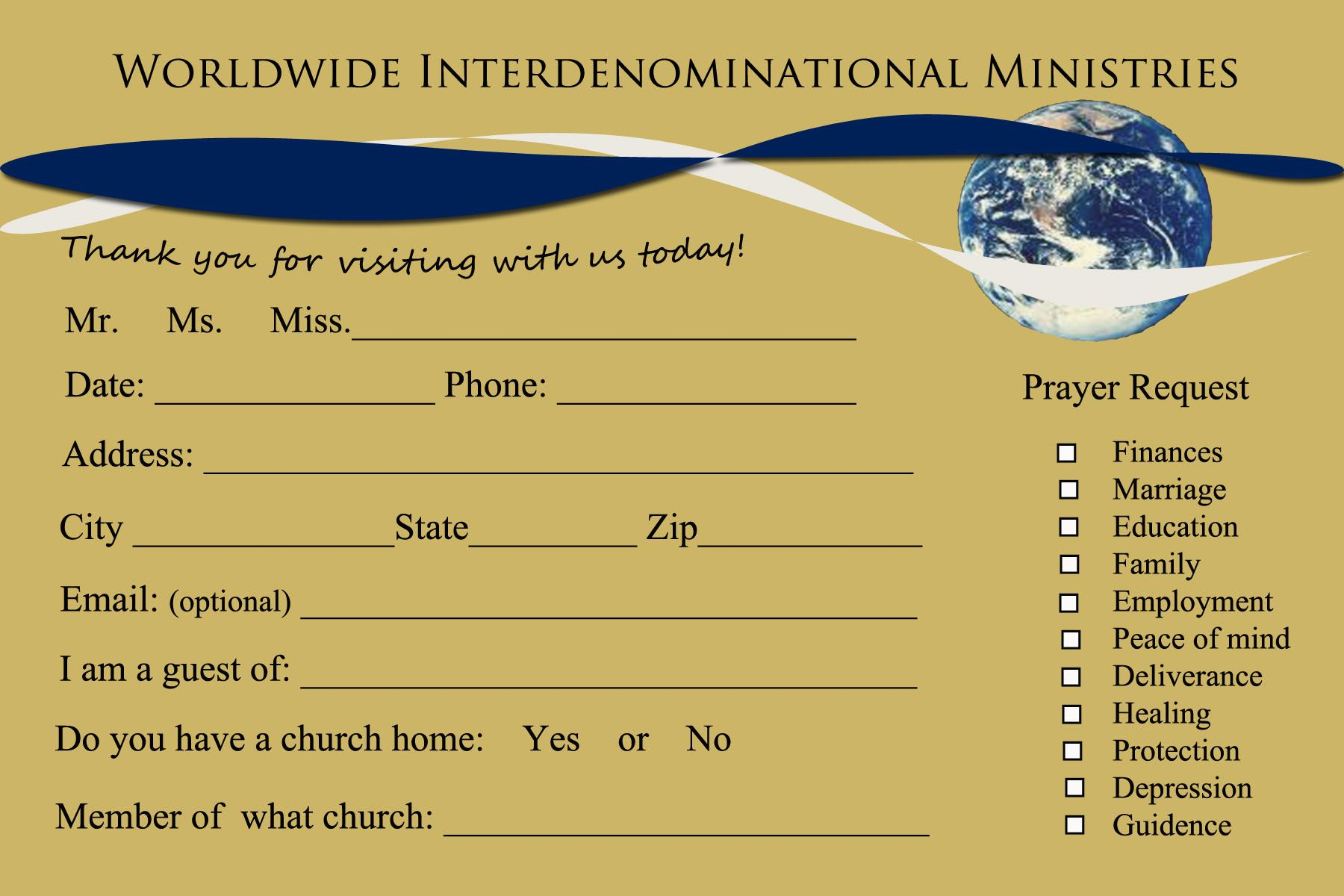 Send Your First Time Church Visitor A Followup Letter | Card For Church Visitor Card Template Word
