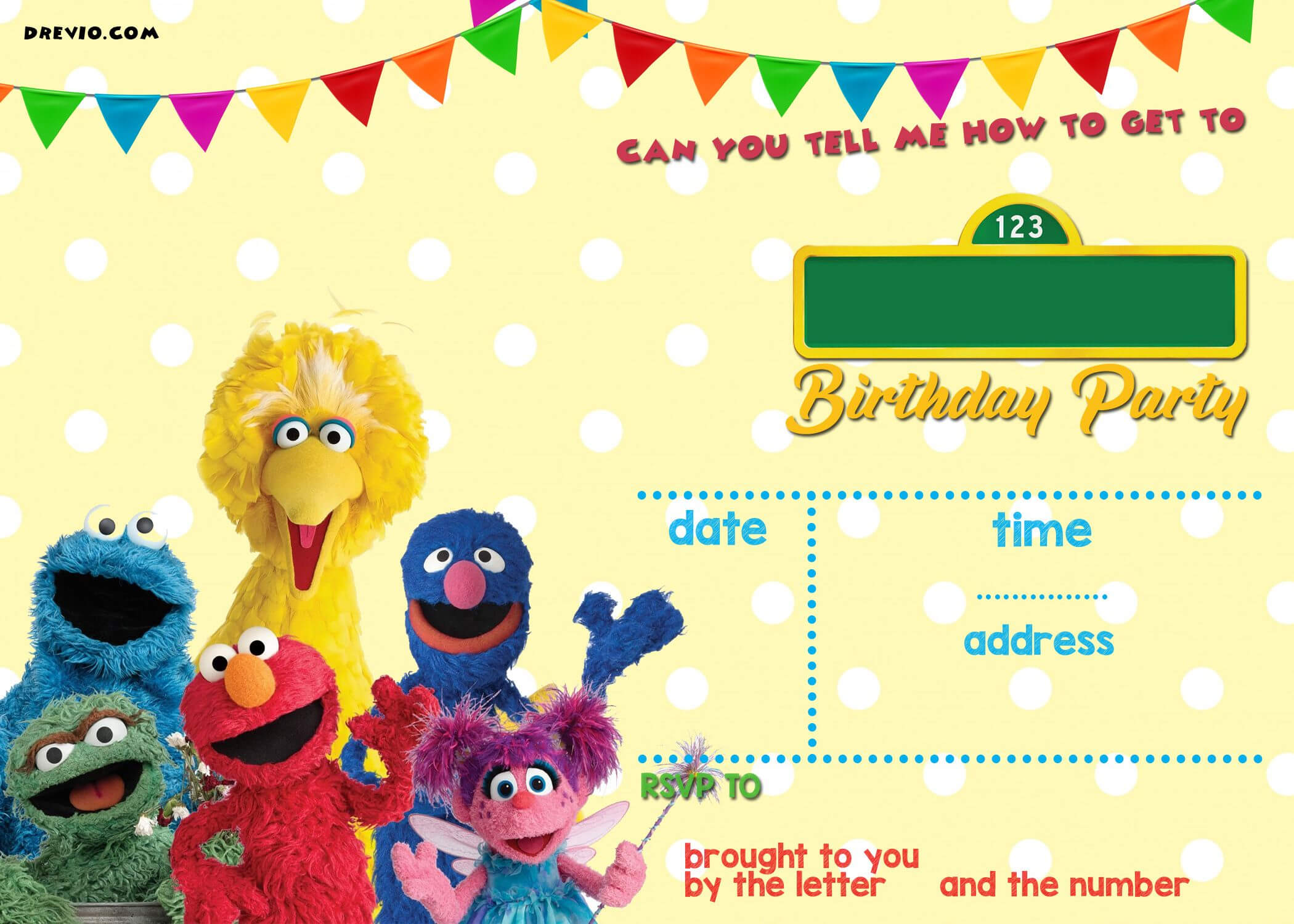 Sesame Street Birthday Invitations Template – Ironi Regarding Elmo Birthday Card Template