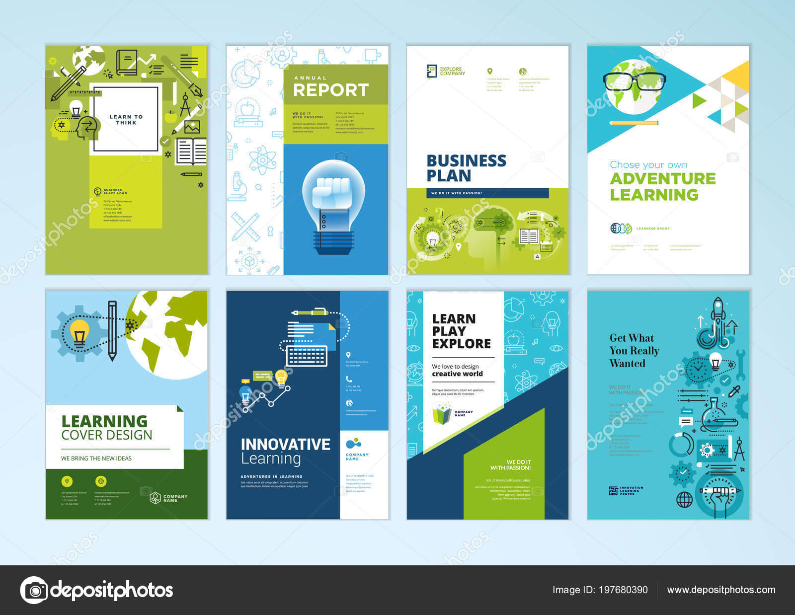 Set Brochure Design Templates Subject Education School With School Brochure Design Templates