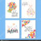 Set Mothers Day Cards Templates Hand Written Lettering Intended For Mothers Day Card Templates