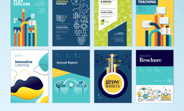 Set Of Brochure Design Templates Of Education within Brochure Design Templates For Education