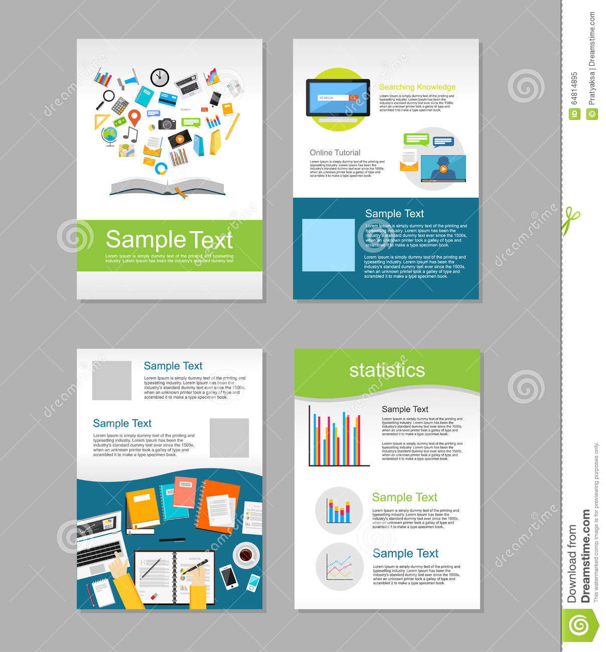 Set Of Flyer. Brochure Design Templates. Education Pertaining To E Brochure Design Templates