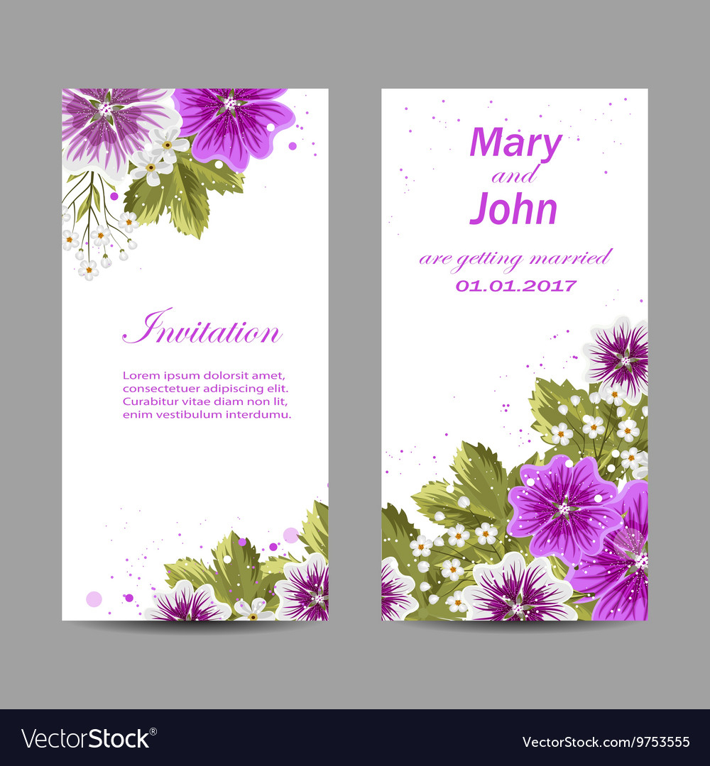 Set Of Wedding Invitation Cards Design Inside Invitation Cards Templates For Marriage