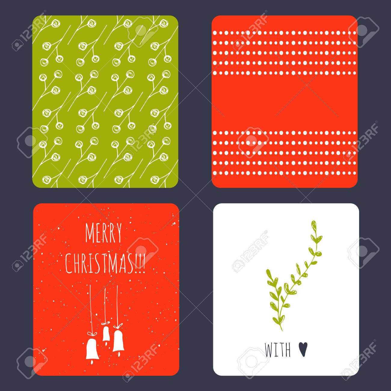 Set Of Winter Small Card Templates. Collection For Christmas.. For Small Greeting Card Template