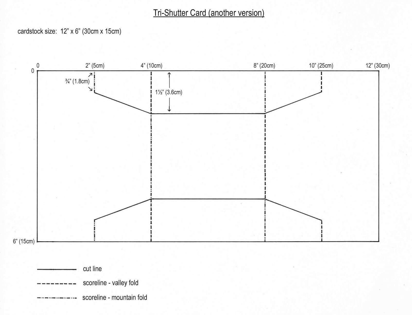 Shaped Tri Shutter Card Template. | Just Templates | Card In Three Fold Card Template