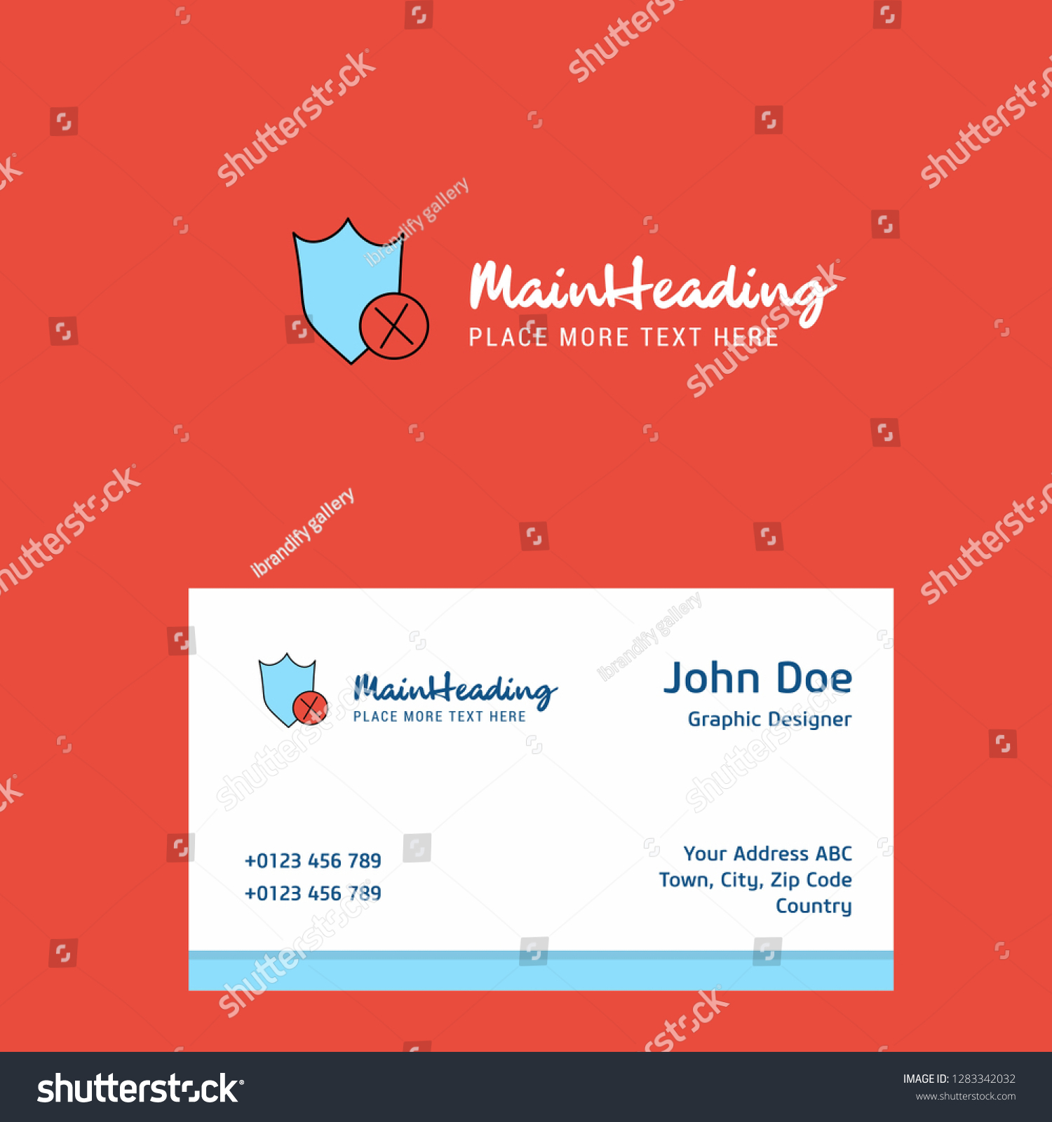 Shield Logo Design Business Card Template | Royalty Free With Regard To Shield Id Card Template