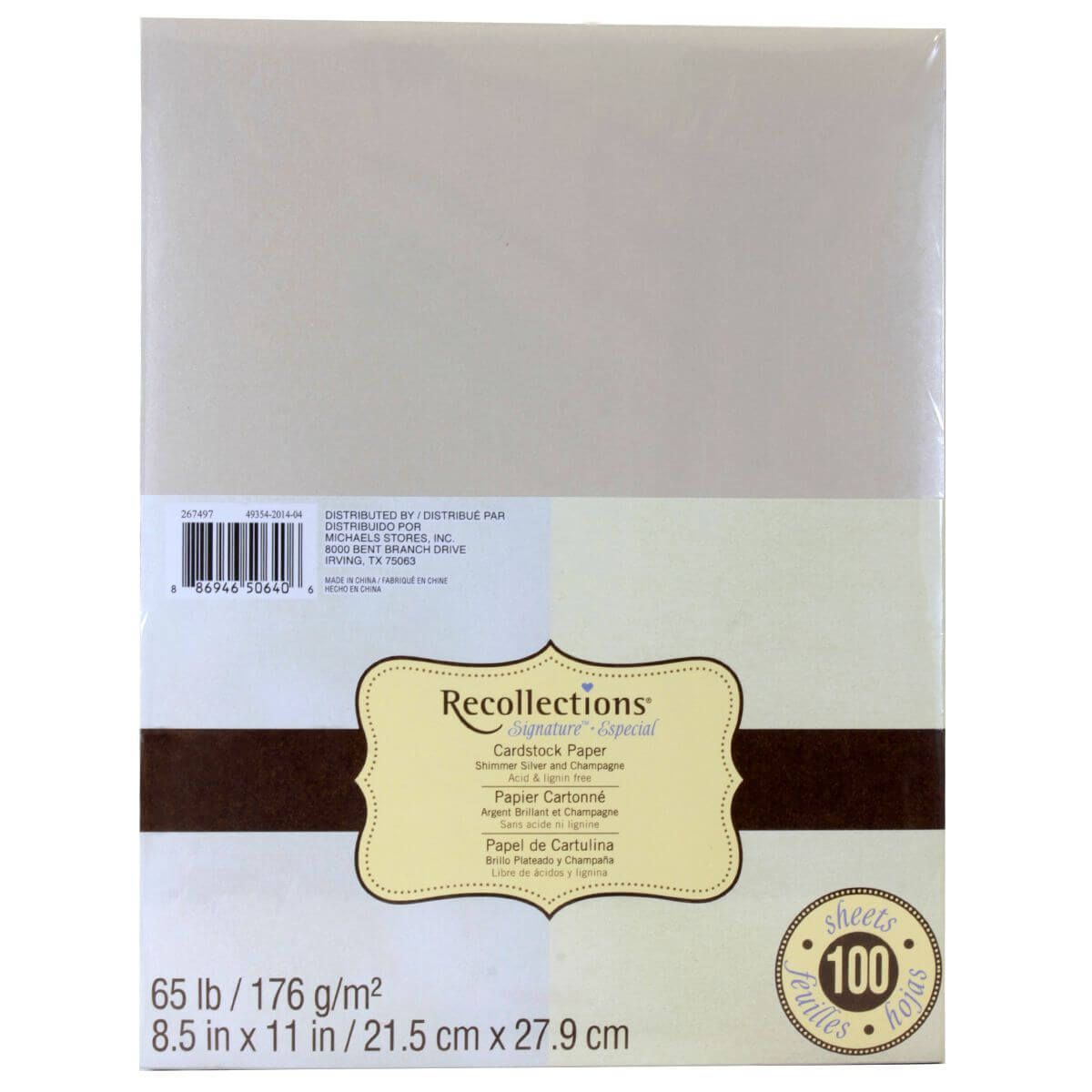 Shimmer Silver & Champagne Cardstock Paper Signature Intended For Recollections Card Template