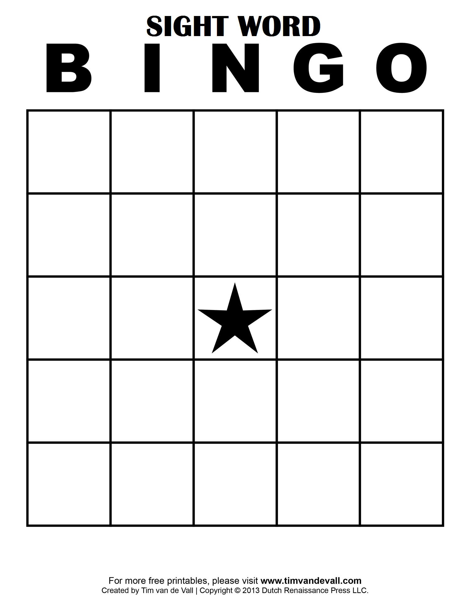 Sight Word Bingo … | Bingo Card Template, Free Printable In Bingo Card Template Word