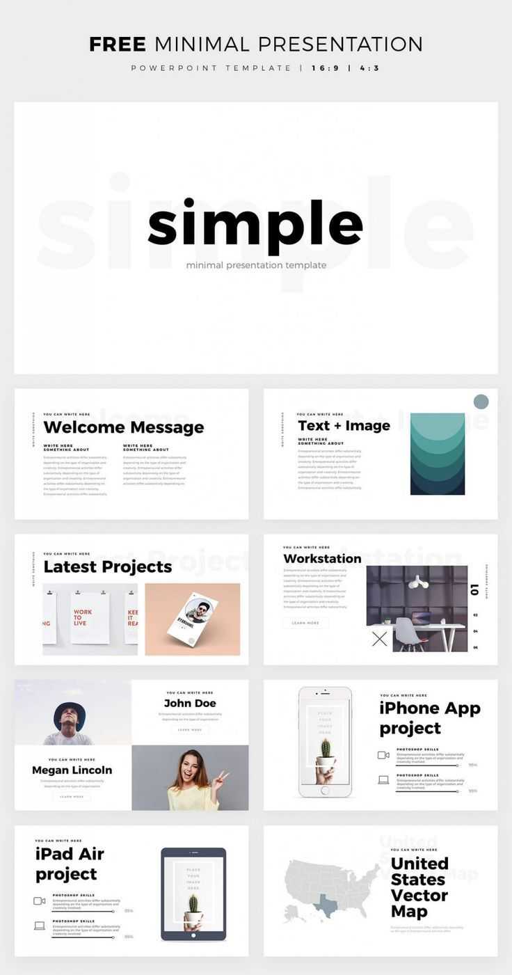 Simple And Clean Powerpoint Template – Free Ppt Theme Within Biography Powerpoint Template