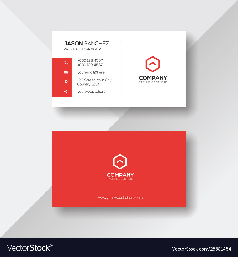 Simple And Clean Red And White Business Card Pertaining To Visiting Card Templates Download