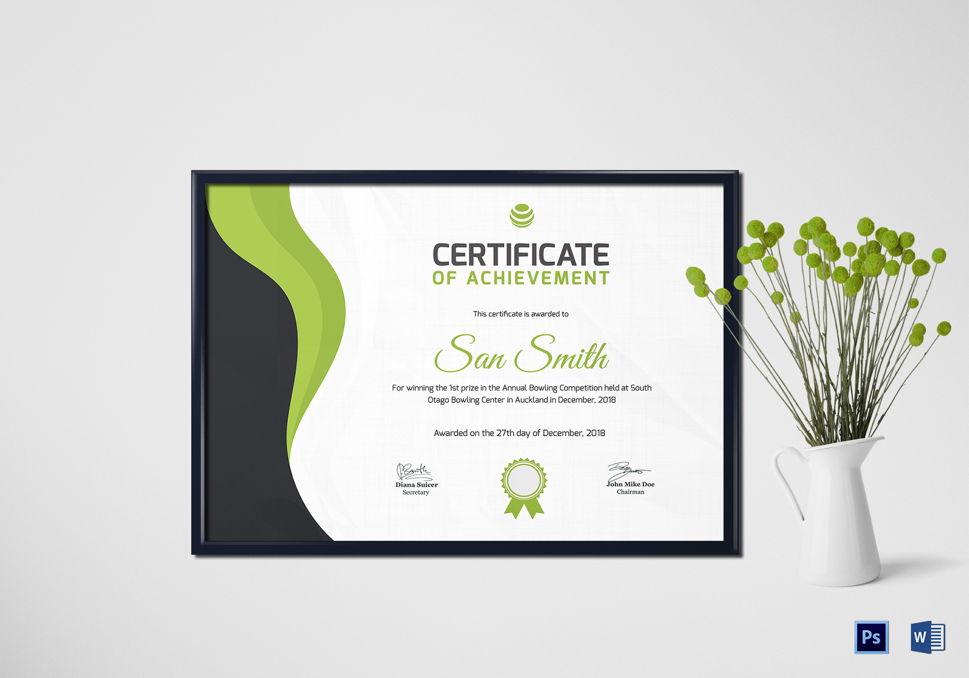 Simple Bowling Award Certificate Template Regarding Award Certificate Design Template