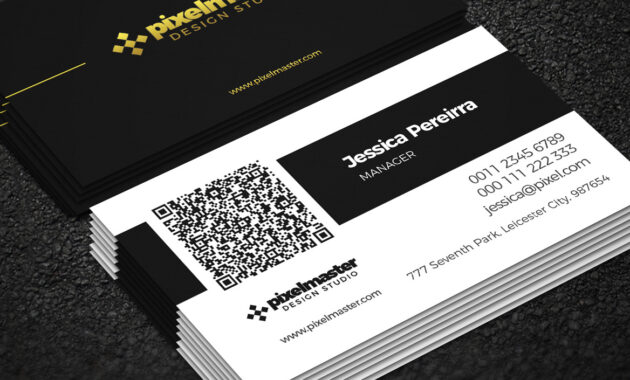 Simple Business Card With Qr Codenisa Toon On Dribbble inside Qr Code Business Card Template