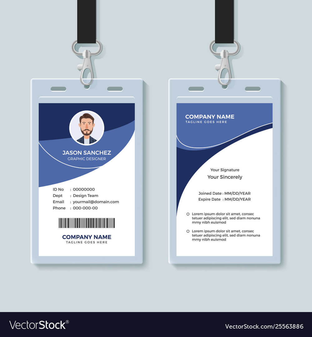 Simple Corporate Id Card Design Template Pertaining To Company Id Card Design Template