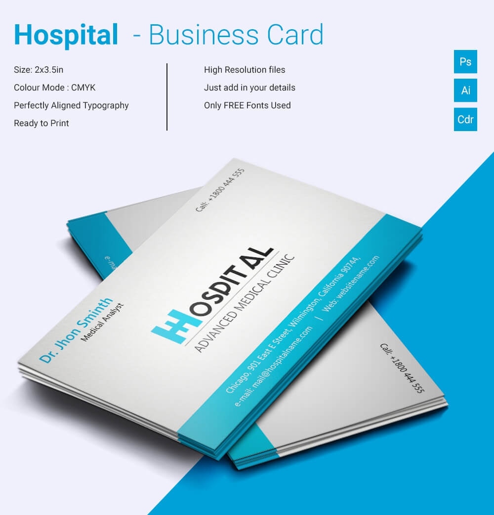 Simple Hospital Business Card Template | Free & Premium Inside Template For Calling Card