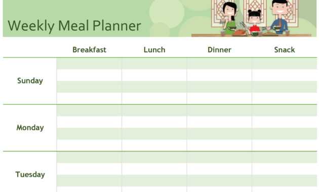 Simple Meal Planner for Menu Planning Template Word