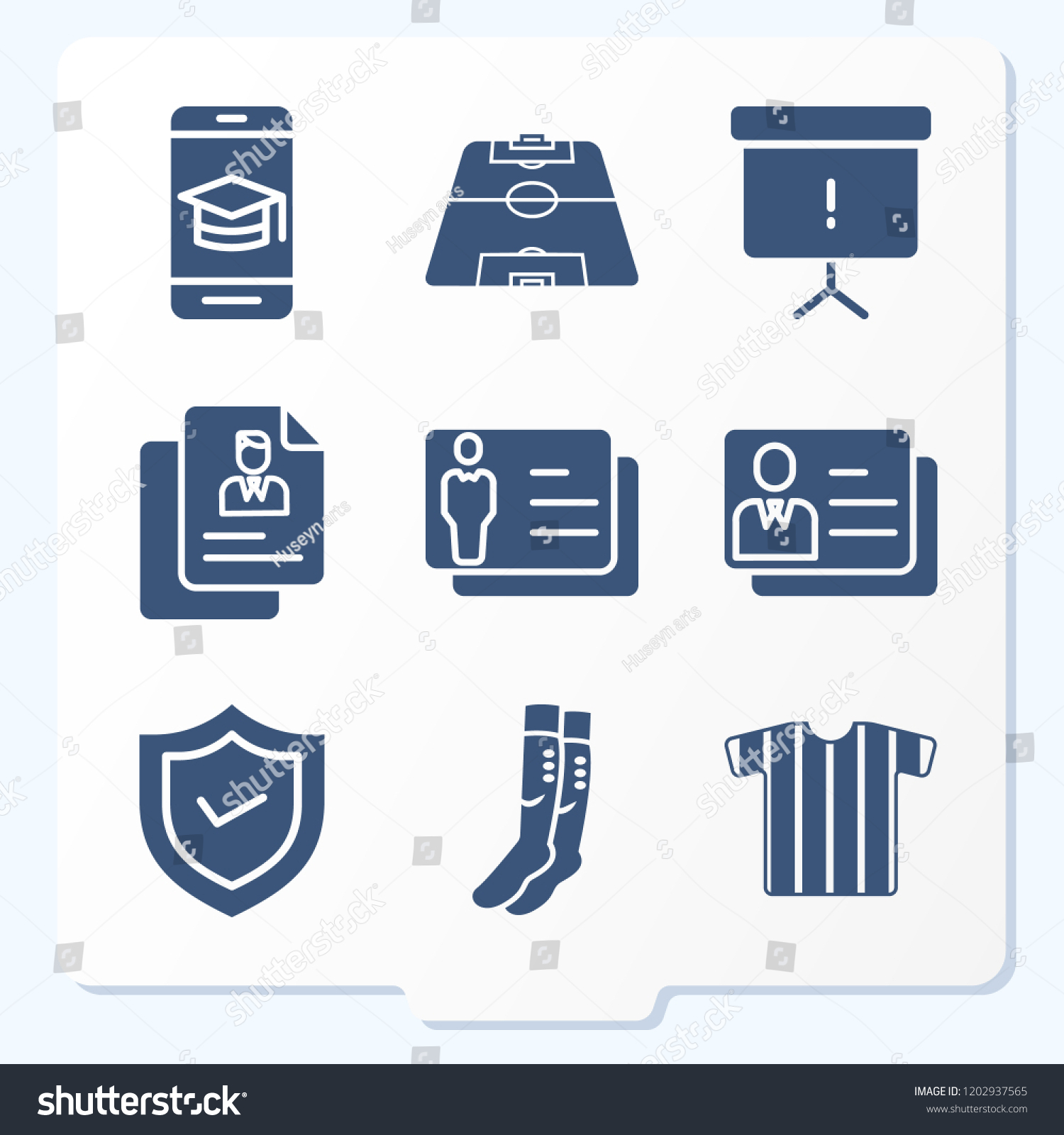 Simple Set 9 Icons Related Template | Royalty Free Stock Image Pertaining To Shield Id Card Template