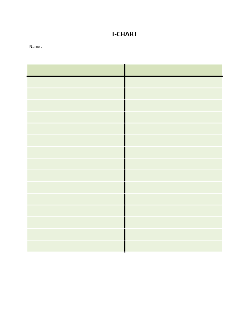 Simple T Chart Model Word | Templates At Pertaining To T Chart Template For Word