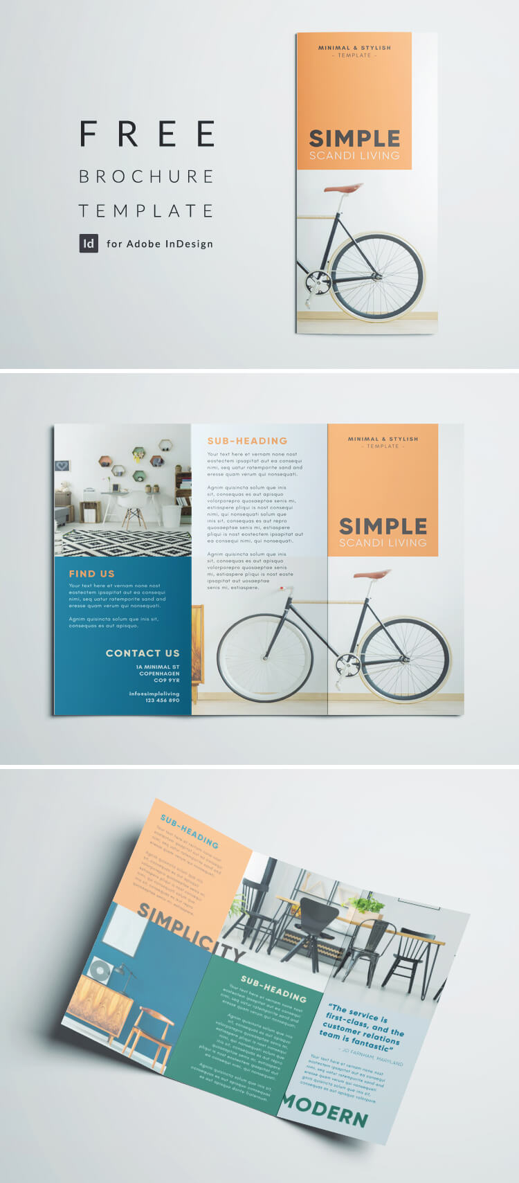 Simple Tri Fold Brochure | Free Indesign Template Regarding Brochure Template Indesign Free Download