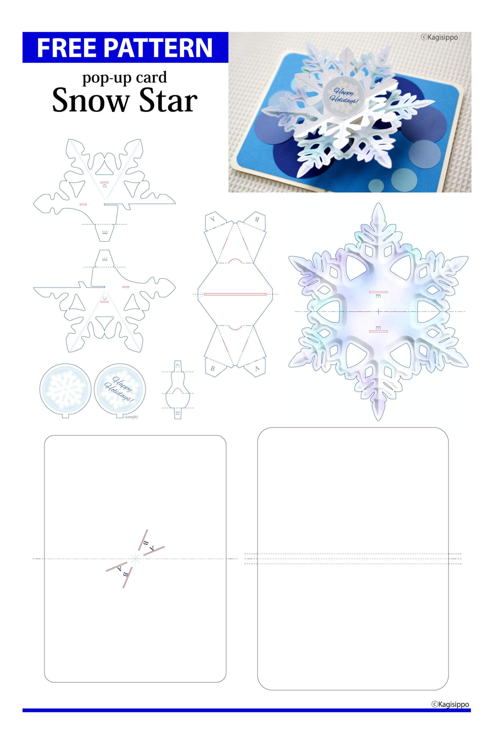 Snowflake Card | Pop Up Card Templates, Kirigami Patterns Within Diy Pop Up Cards Templates