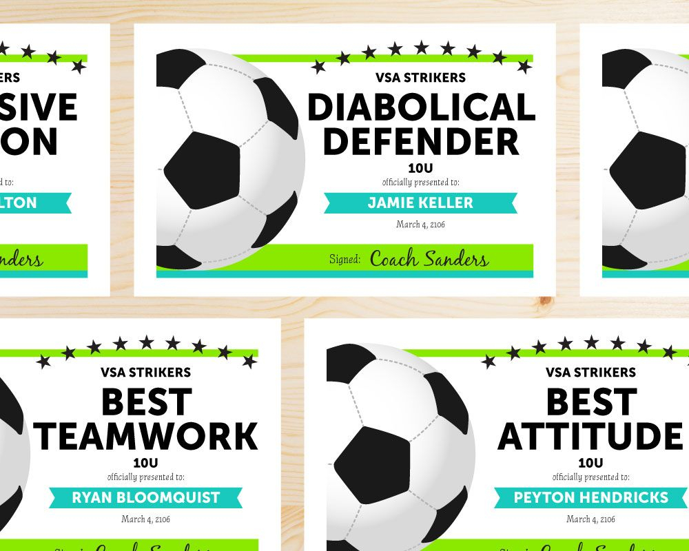 Soccer Award Categories Judy Havrilla | Soccer, Soccer In Soccer Certificate Template Free