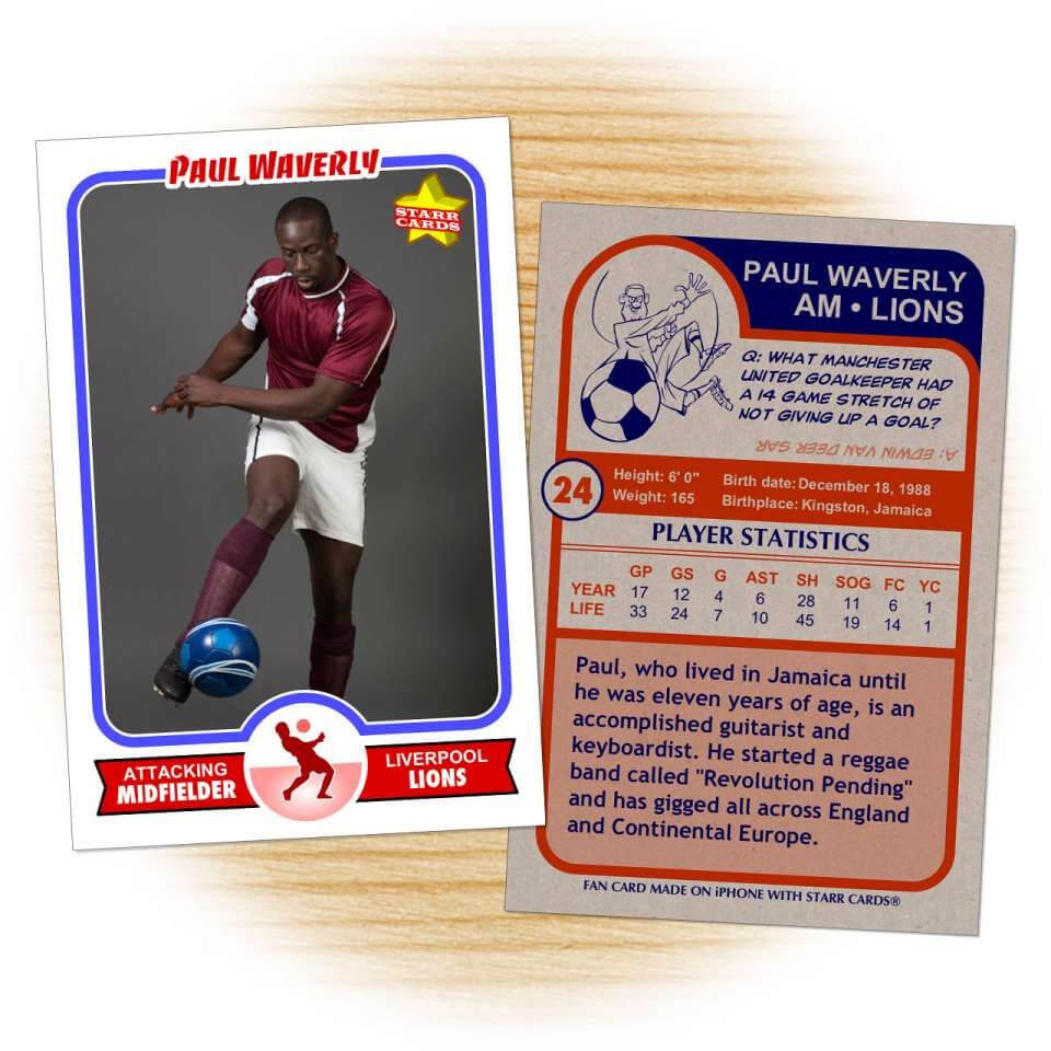 Soccer Card Template From Starr Cards Soccer Card Maker Pertaining To Soccer Trading Card Template
