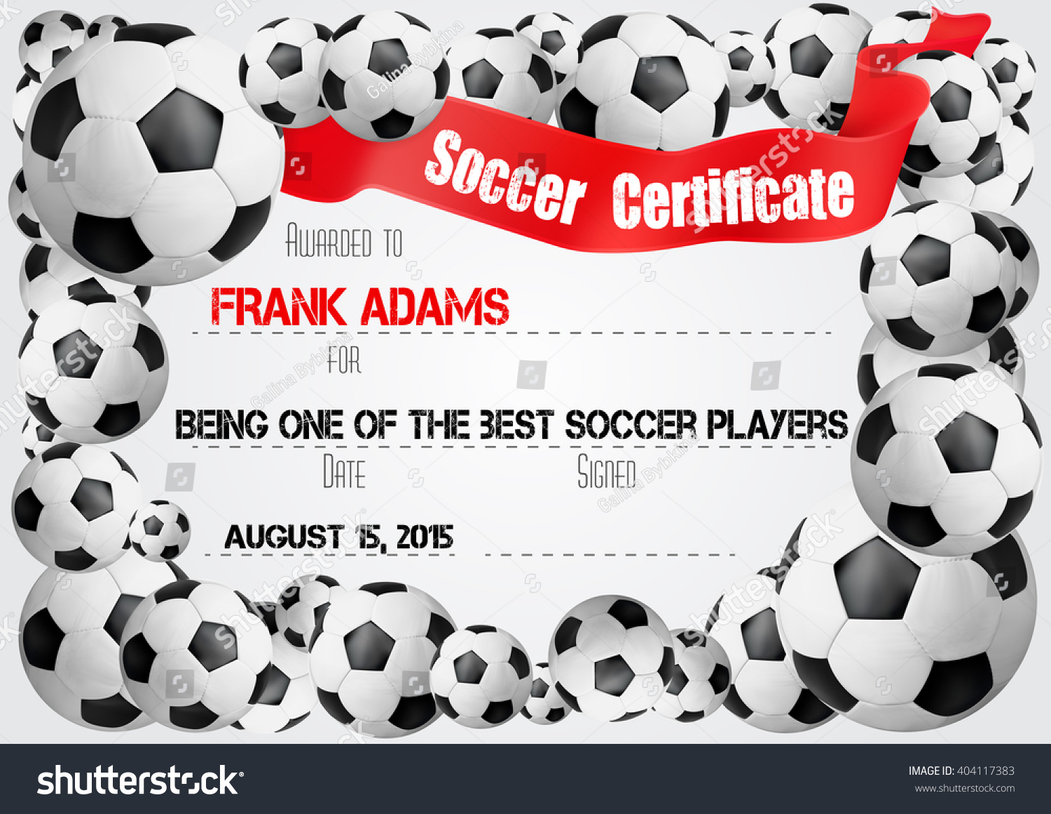 Soccer Certificate Template Football Ball Icons Stock Vector For Soccer Certificate Template Free