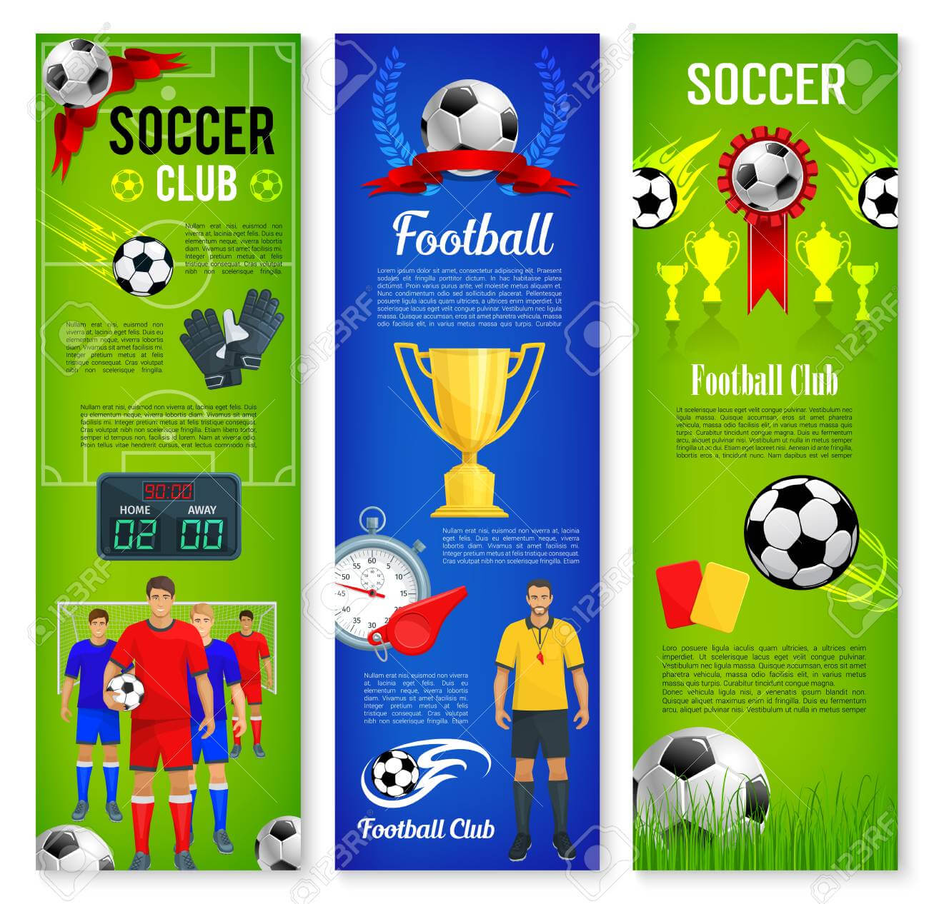 Soccer Or Football Sport Game Banner Template Set Inside Sports Banner Templates