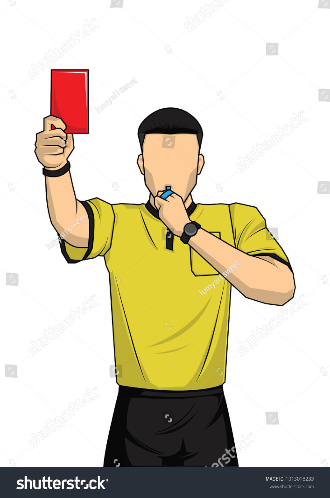 Soccer Referee Showing Red Card Referee Stock Vector Throughout Soccer Referee Game Card Template
