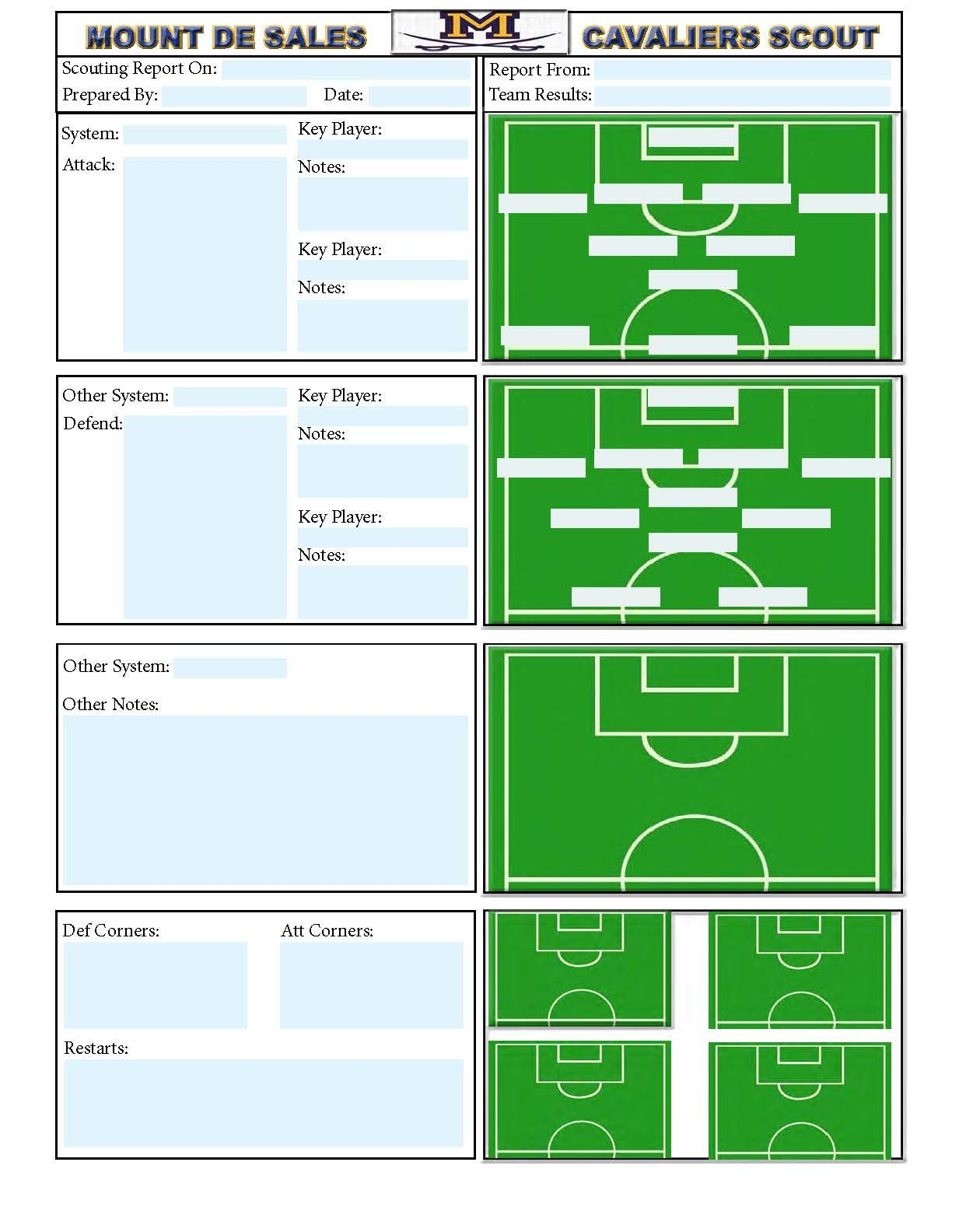 Soccer Scouting Template | Football Coaching Drills Inside Coaches Report Template