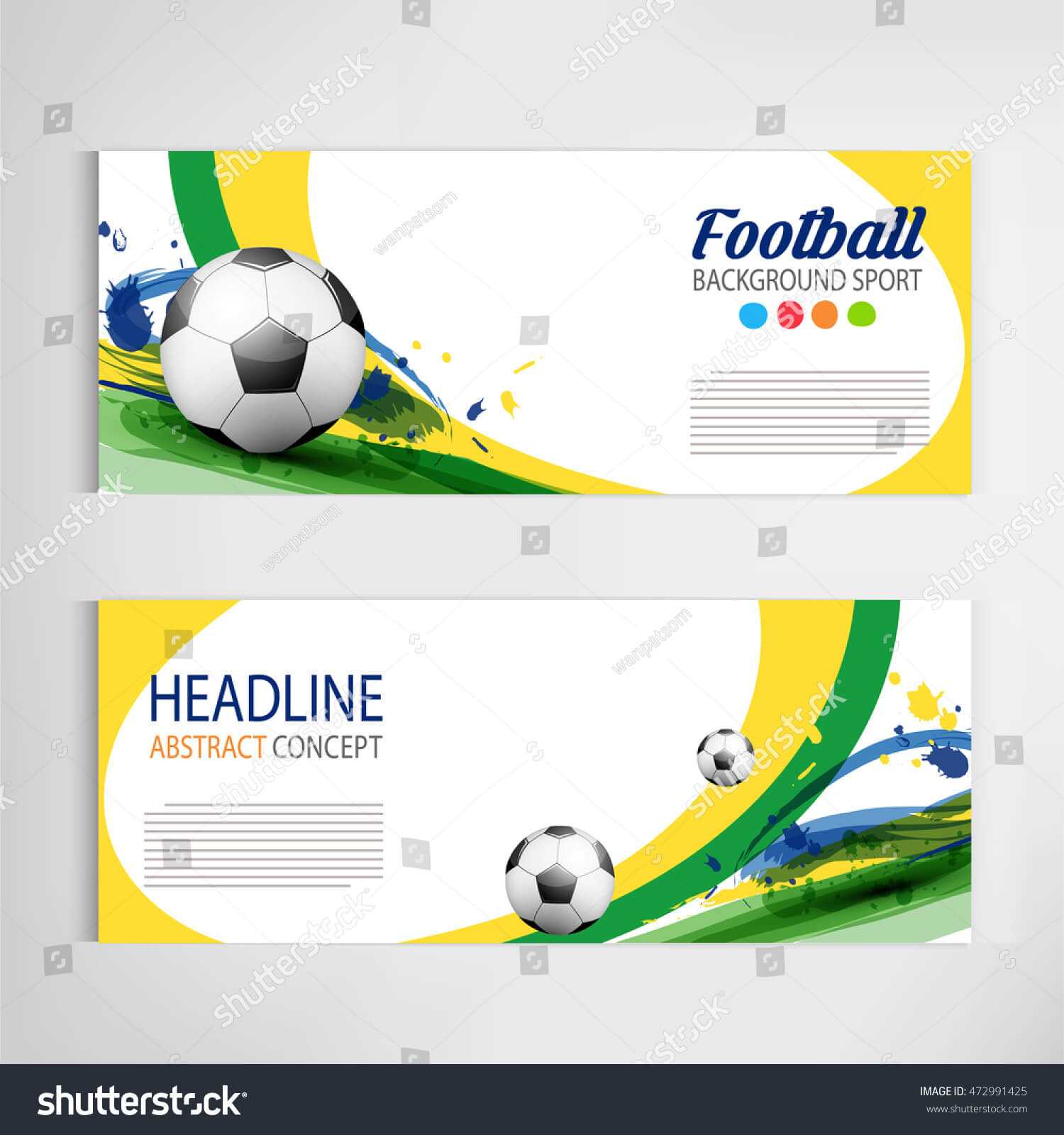 Soccer Tournament Modern Sport Banner Template Stock Vector Throughout Sports Banner Templates