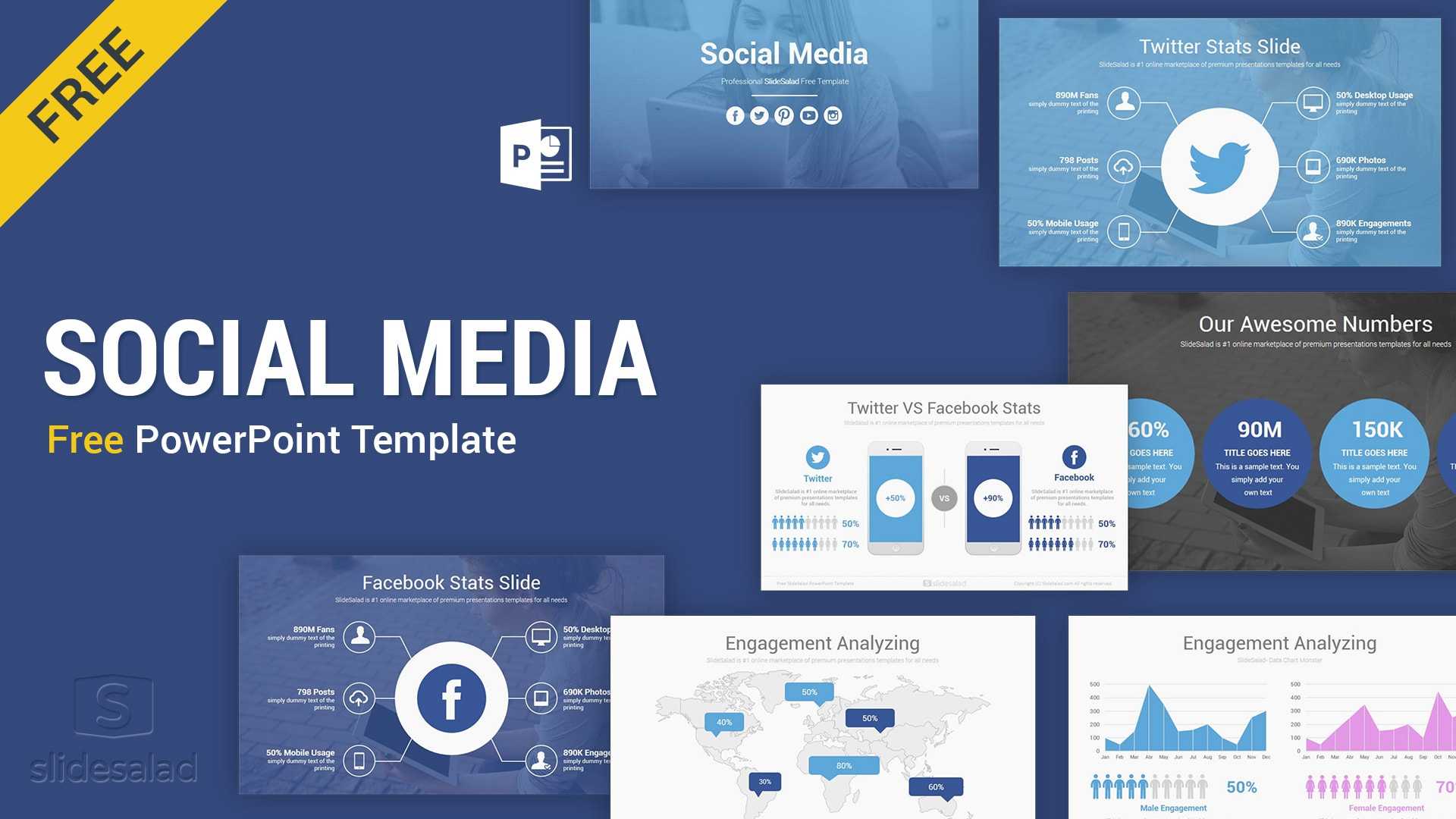 Social Media Free Powerpoint Template Ppt Slides – Slidesalad For Biography Powerpoint Template