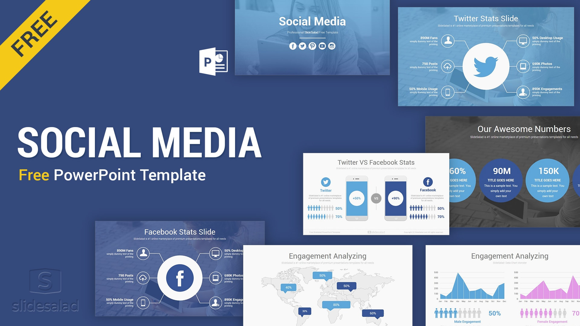 Social Media Free Powerpoint Template Ppt Slides – Slidesalad Within Raf Powerpoint Template