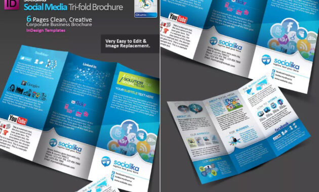 Social Media Tri-Fold Brochure Template Indd | Brochure throughout Social Media Brochure Template